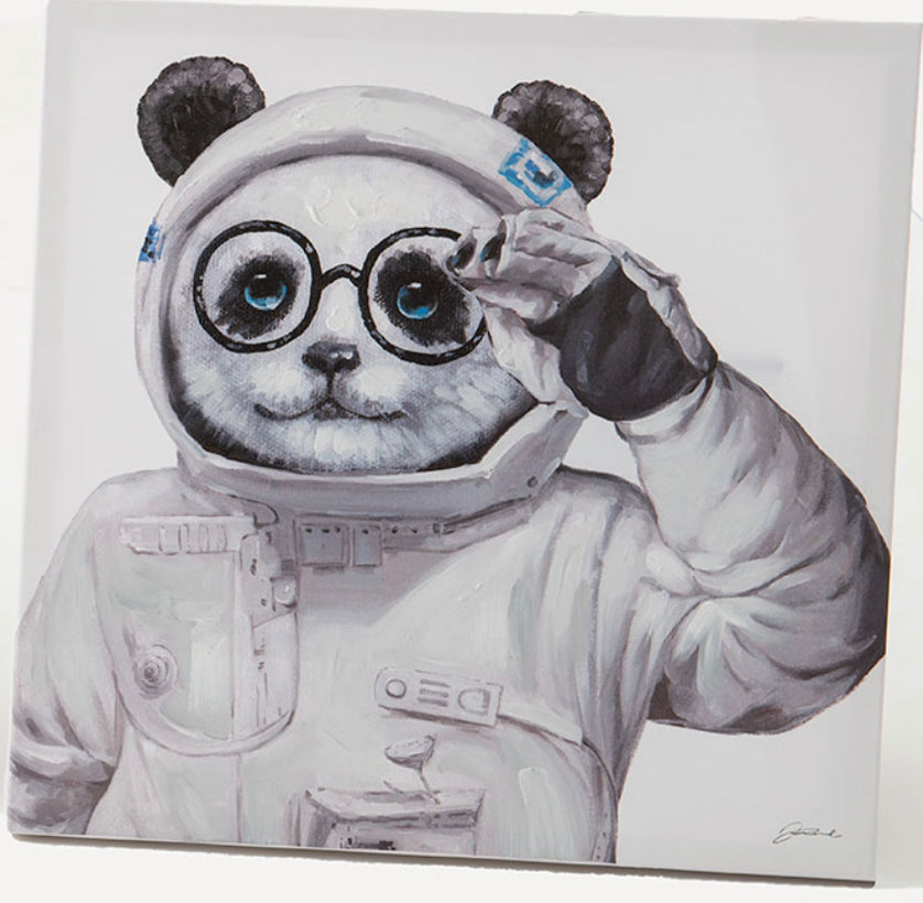 tableau panda astronaute