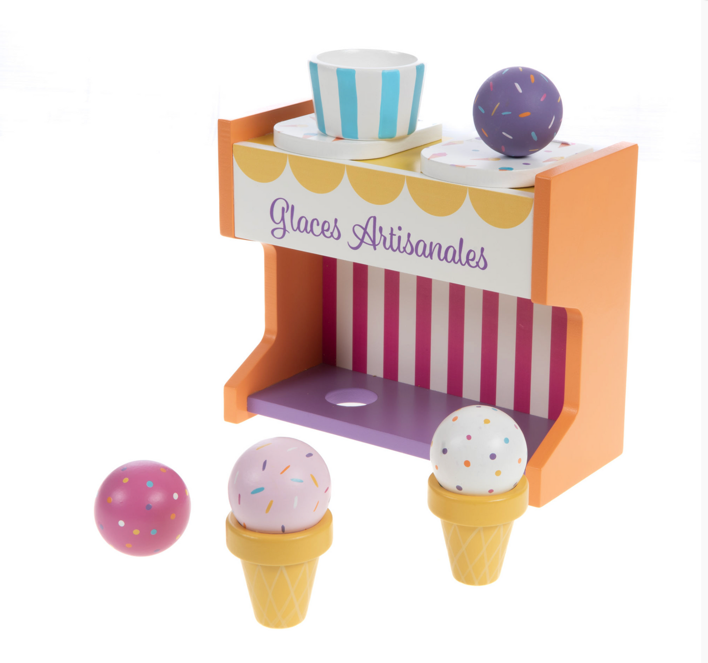 Machine à glace en bois et son comptoir gourmand (23 cm) — Amadeus Les Petits