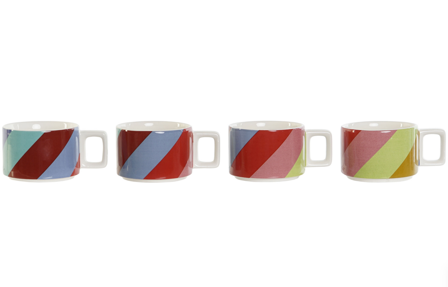 Set de 4 tasses à café colorées