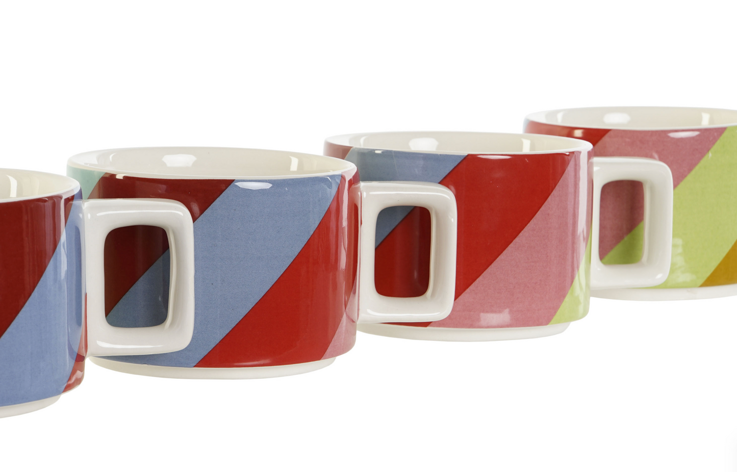 Set de 4 tasses à café colorées
