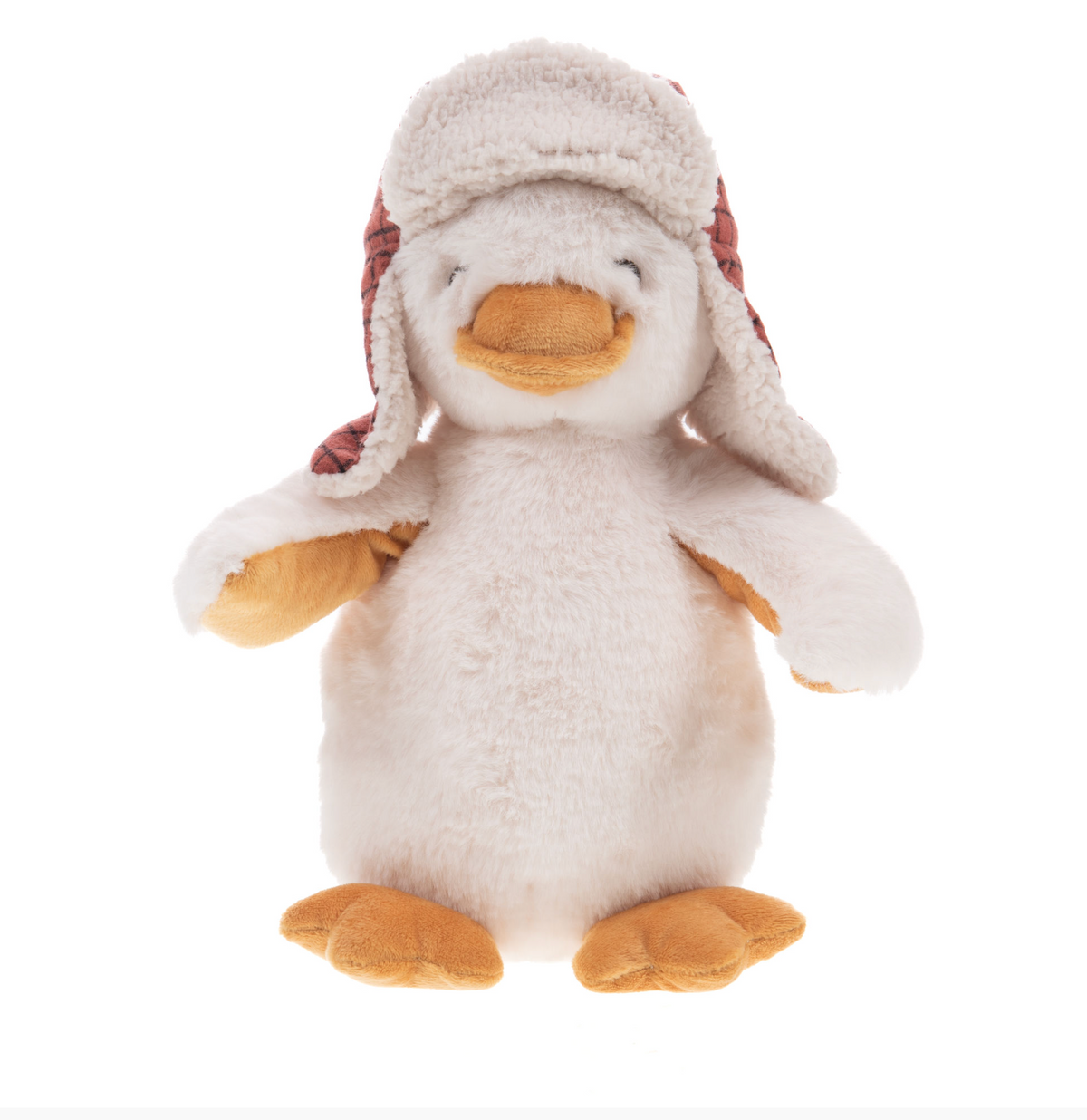 Peluche Édouard le Canard et son chapeau aviateur (28 cm) — Amadeus Les Petits