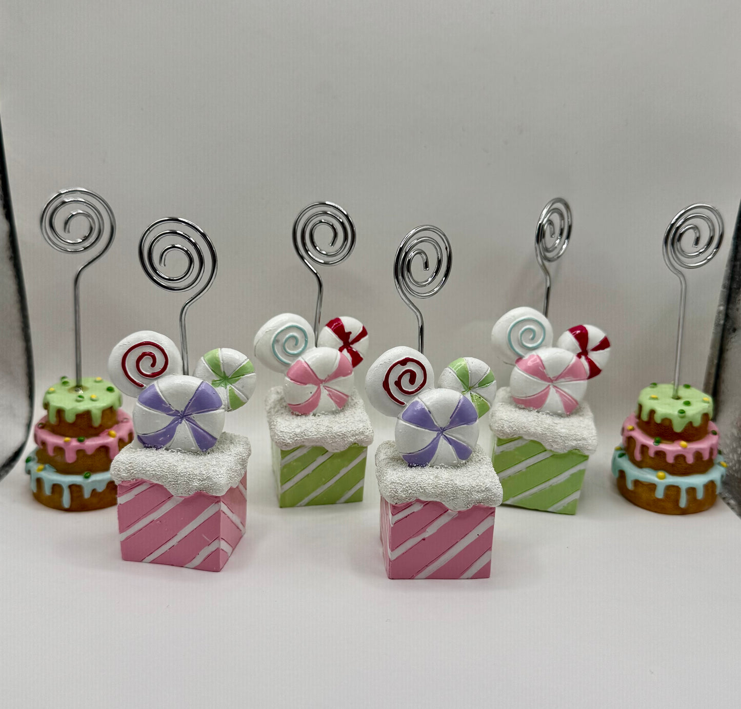 Lot de marque-places et porte-photos gourmands bonbons et gâteaux — Hoff Interieur (10 cm)