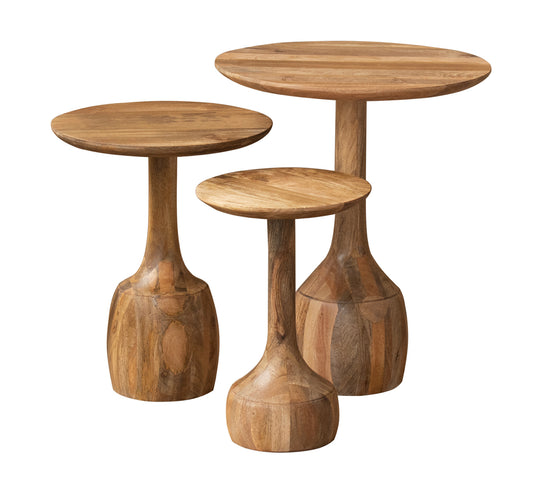 Set de 3 Tables gigognes en bois massif