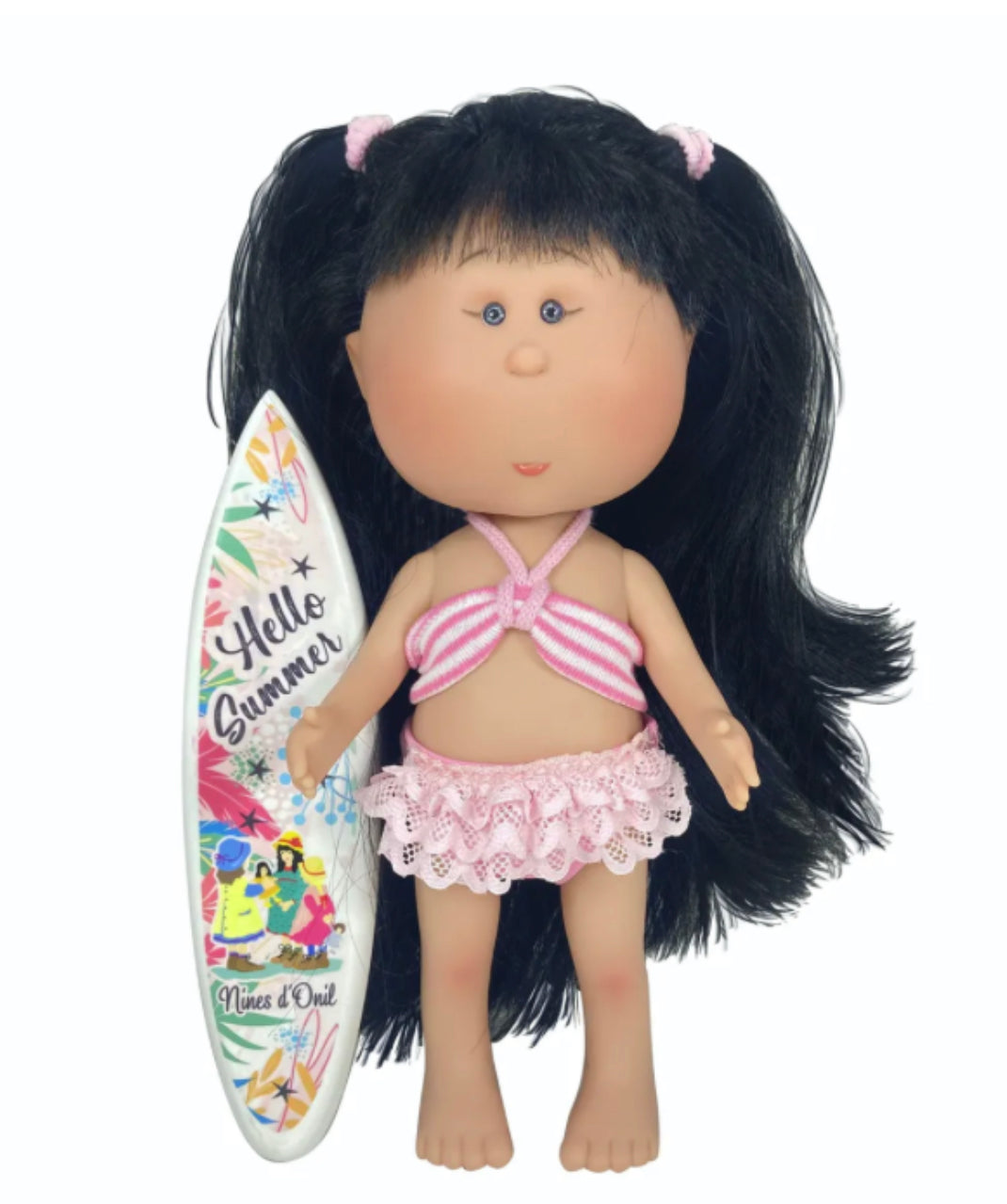 Poupée Mia Summer baignable avec planche de surf et sac à dos (30 cm) — Fabrication artisanale