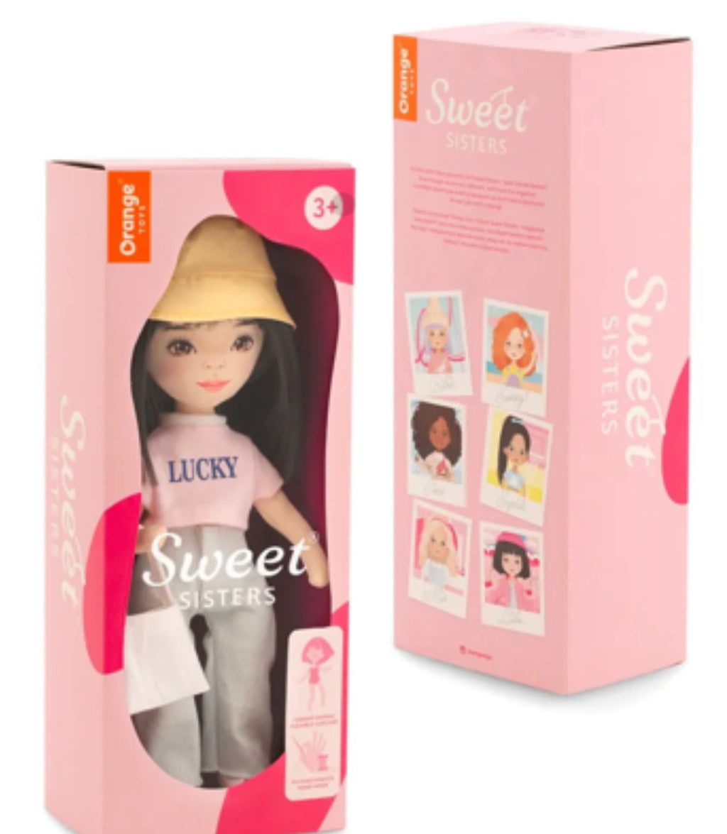Poupée de chiffon Sweet Sisters brune (32 cm) — Orange Toys