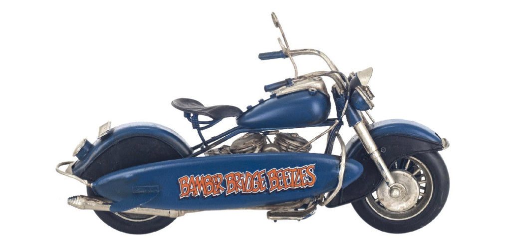 Moto  vintage en métal avec planche de surf (28,5 cm)