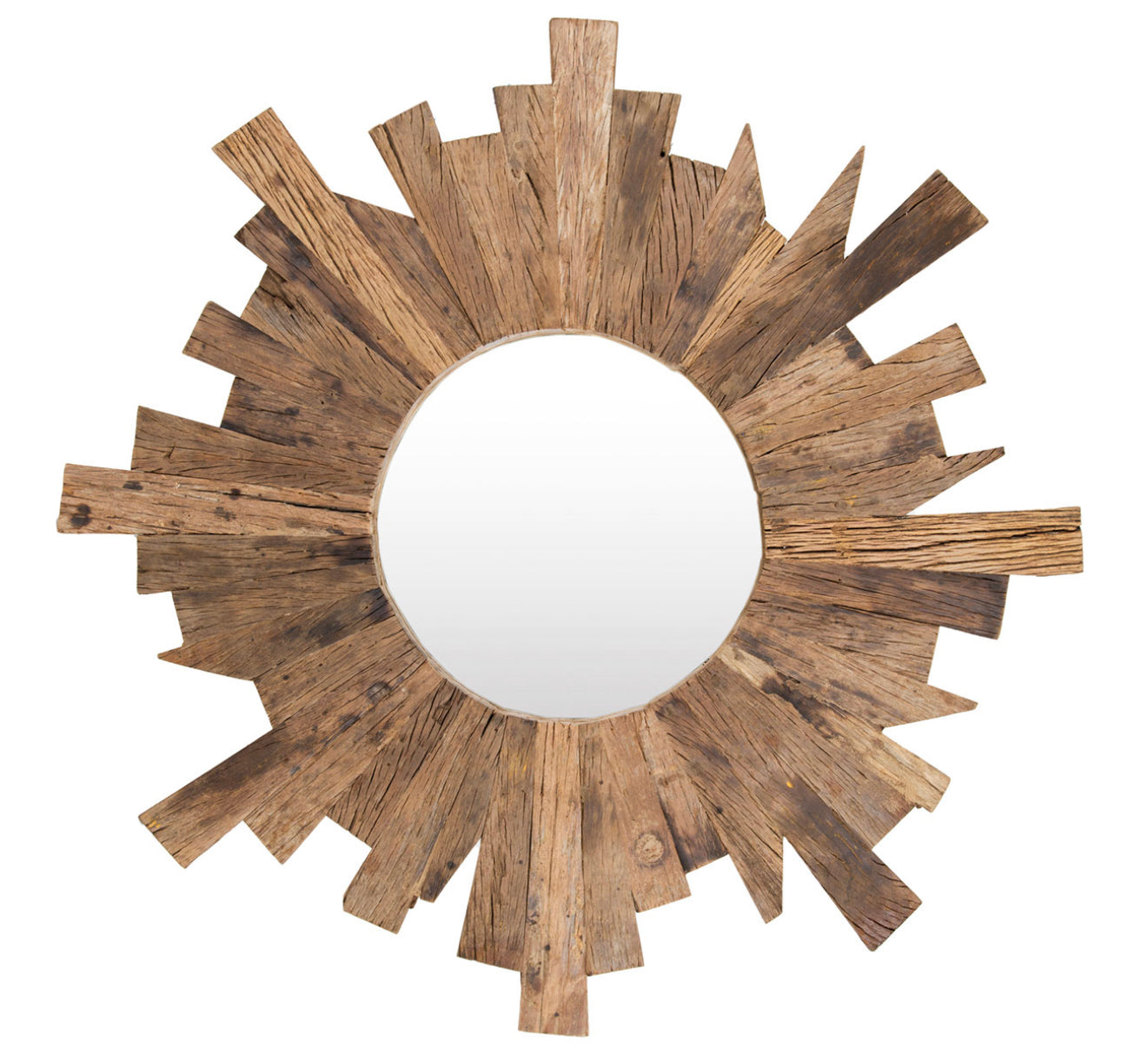 Miroir avec tour en bois