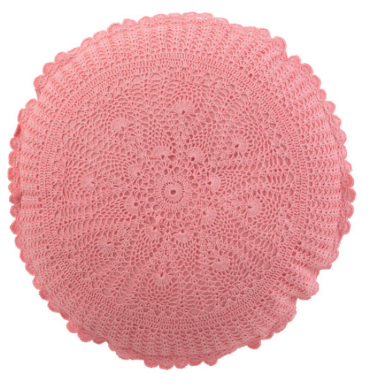 Coussin crocheté jaune ou rose