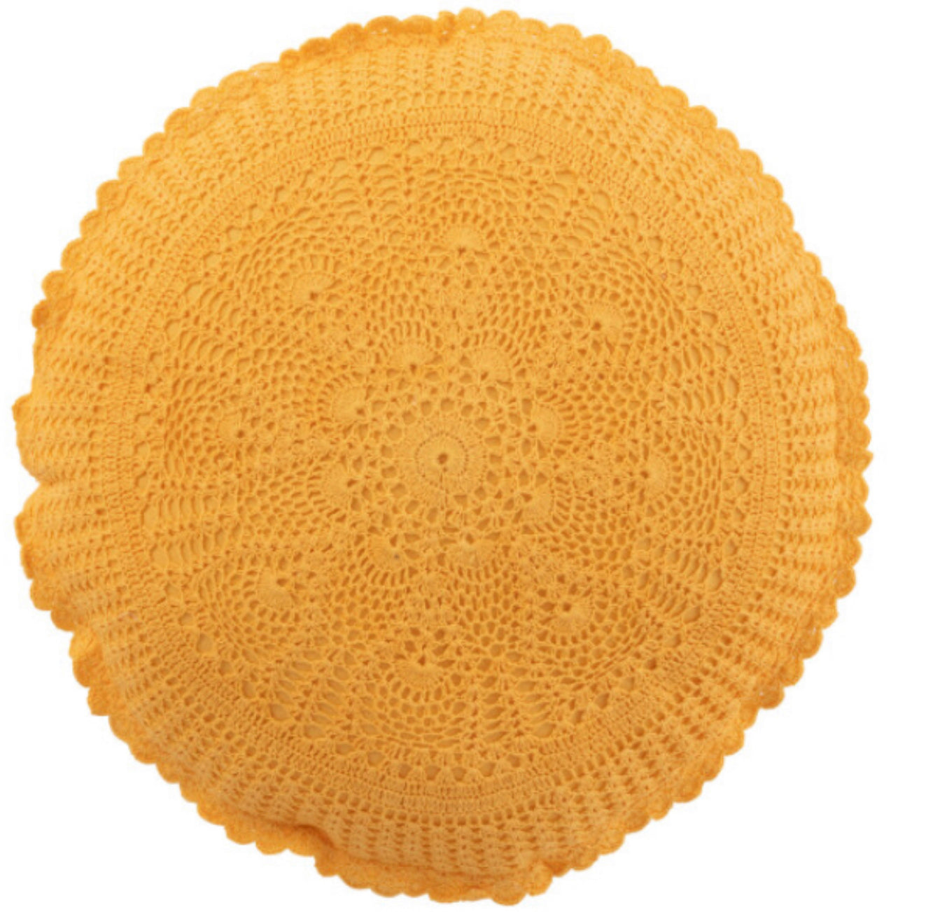 Coussin crocheté jaune ou rose