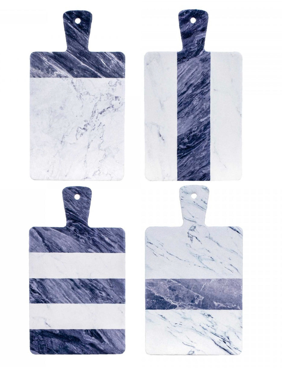 Planche à découper de présentation effet marbre avec manche (36 × 20,5 cm)