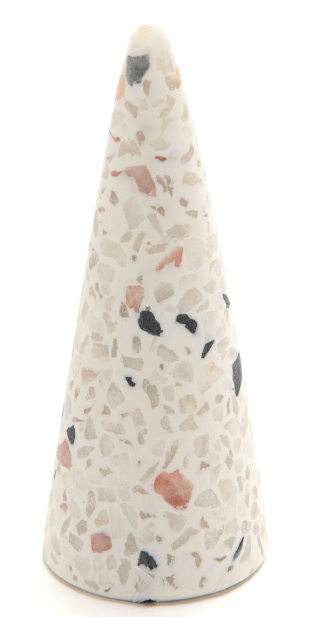 Porte-bague cône en terrazzo  (H 9 cm)