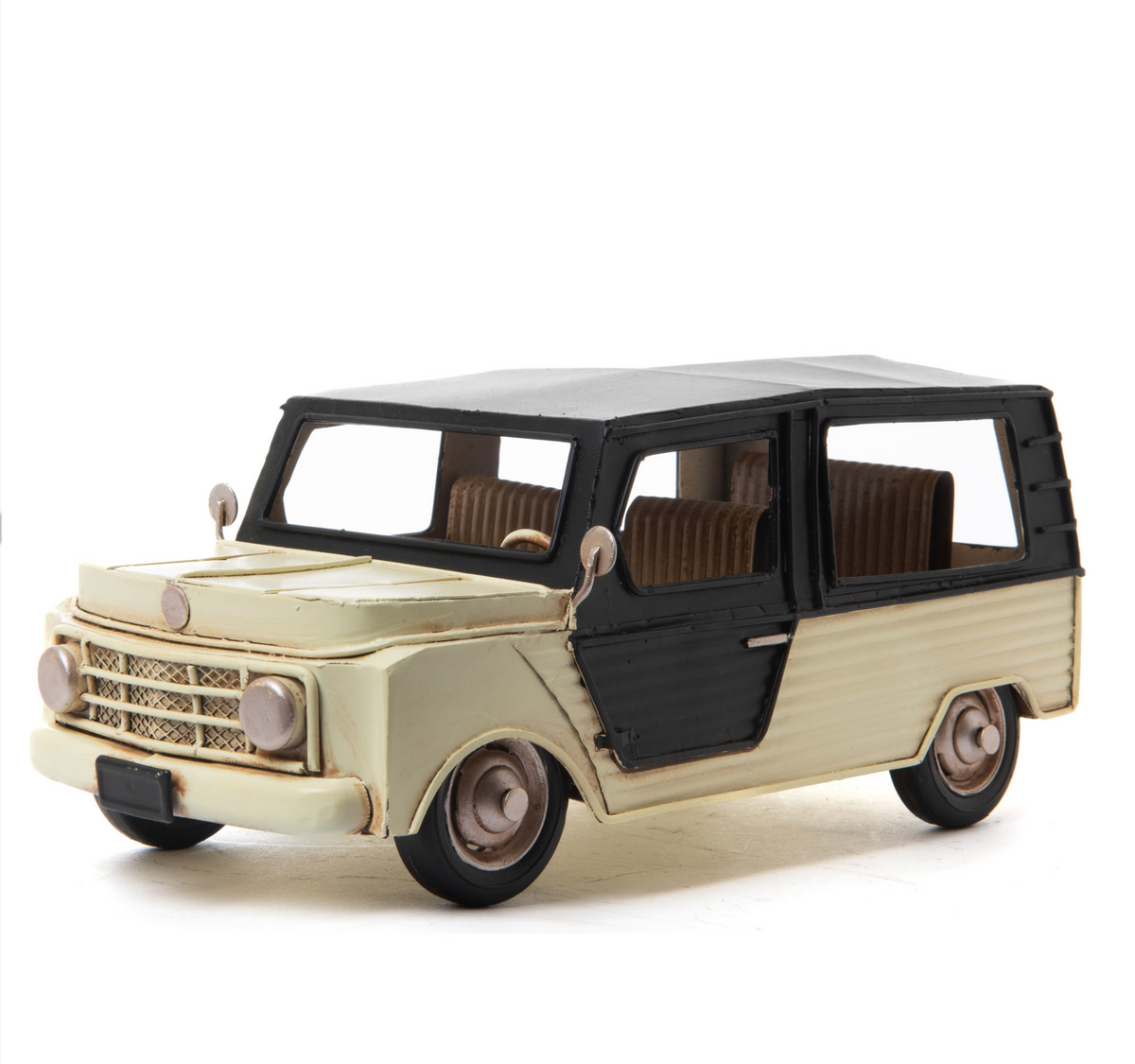 Voiture d'été rétro blanche en métal — Objet de décoration rétro neuf