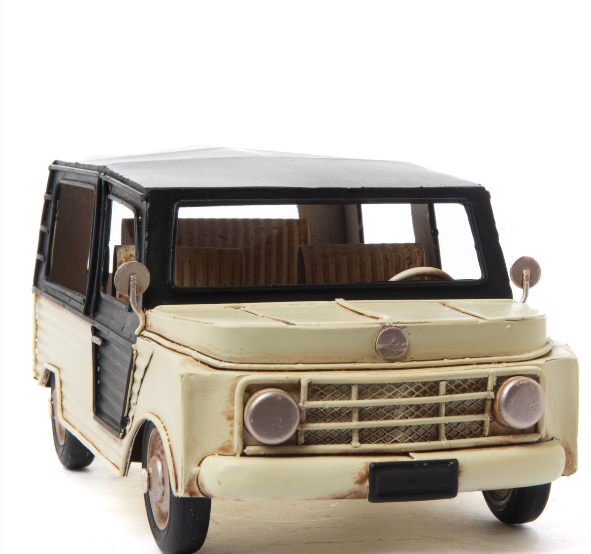 Voiture d'été rétro blanche en métal — Objet de décoration rétro neuf