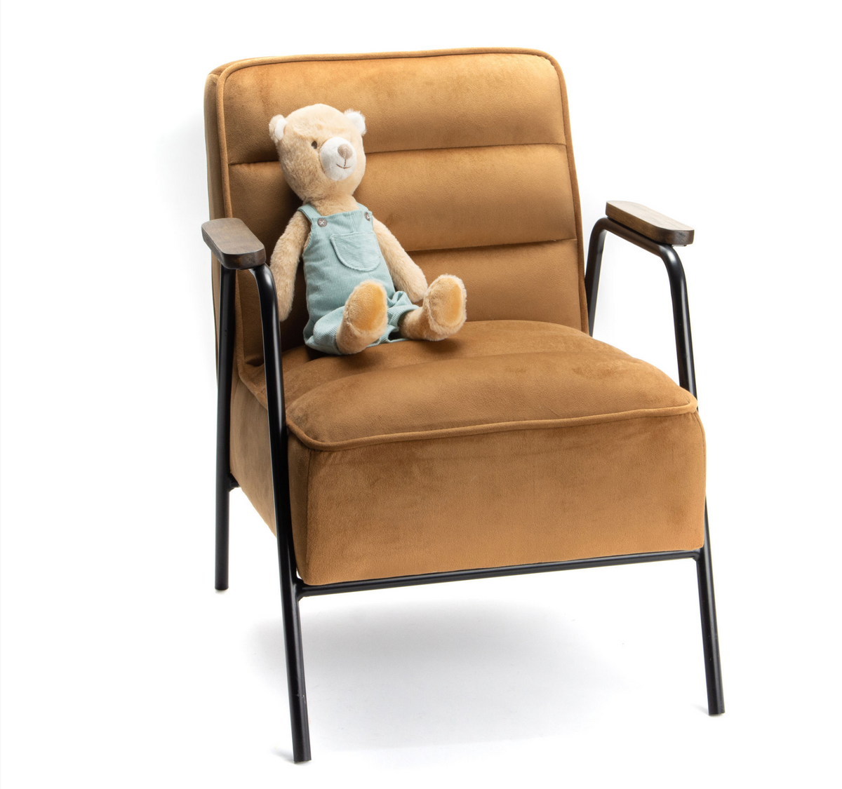 Fauteuil enfant en velours marron Hutch — Amadeus (Style scandinave & contemporain)