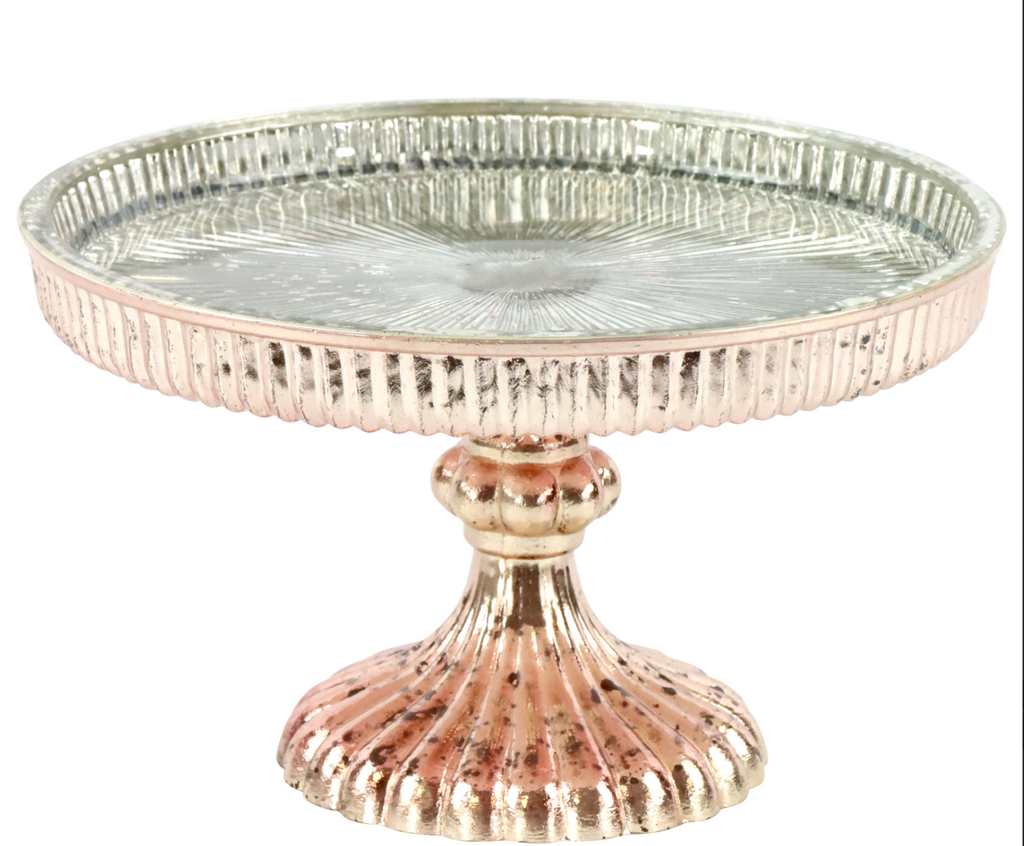 Coupe sur pied Biarritz en verre mercurisé — Style vintage (2 tailles au choix)