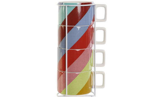 Set de 4 tasses à café colorées