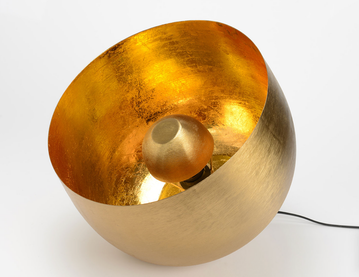 Lampe de sol boule en aluminium et fer doré — Athezza