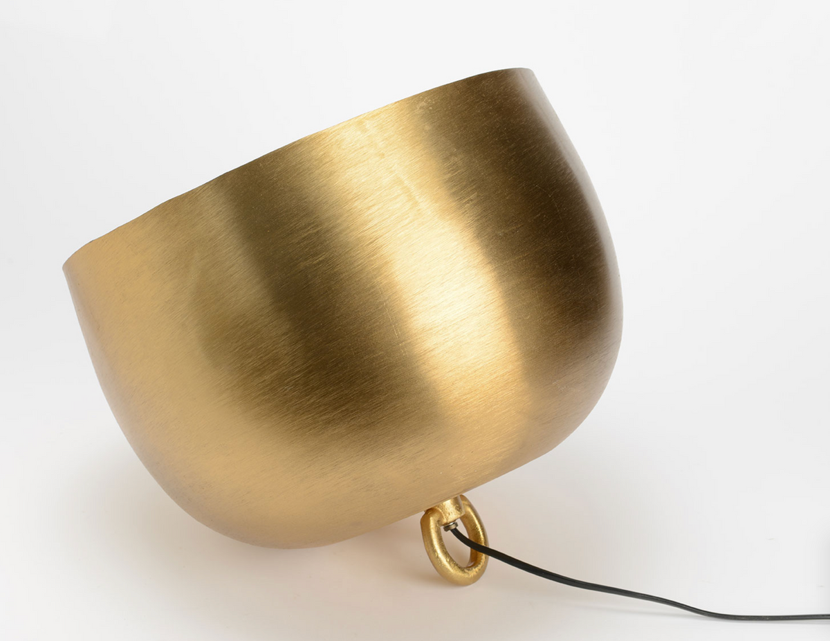 Lampe de sol boule en aluminium et fer doré — Athezza