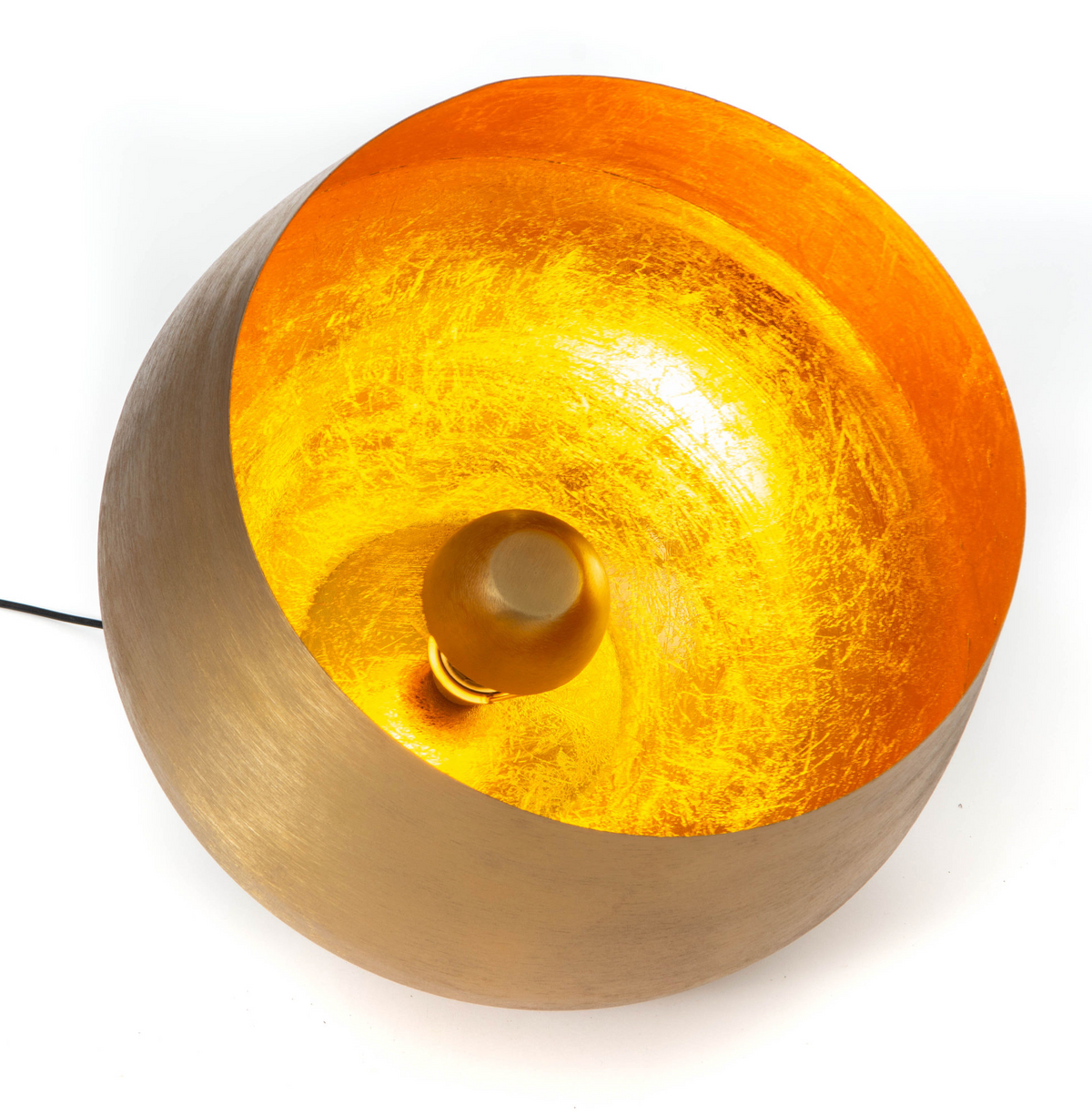 Lampe de sol boule en aluminium et fer doré — Athezza