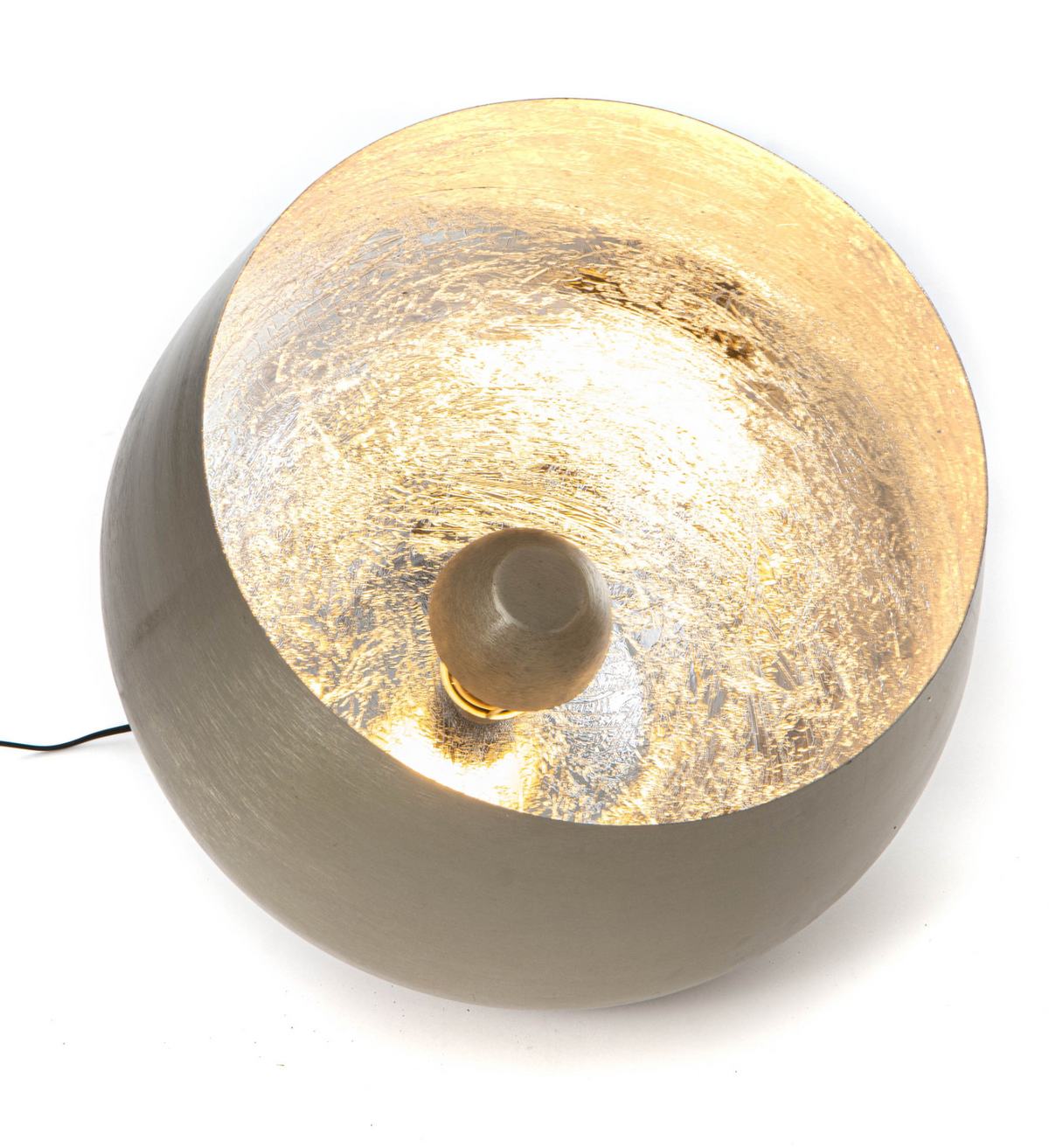 Lampe de sol boule en aluminium et fer argenté — Amadeus
