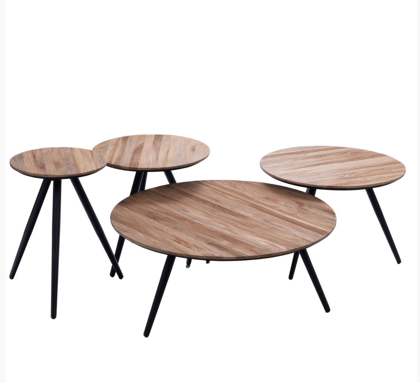 Set de 4 tables Teck