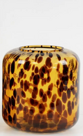 Vase en verre motif léopard "Léo" — Style sauvage & vintage (2 tailles au choix)