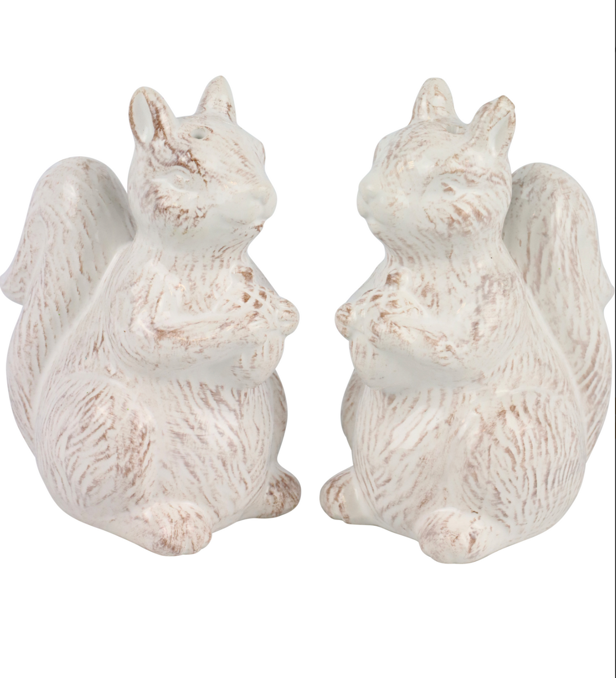 Duo salière et poivrière écureuil en céramique — Hoff Interieur (H 9,5 cm)