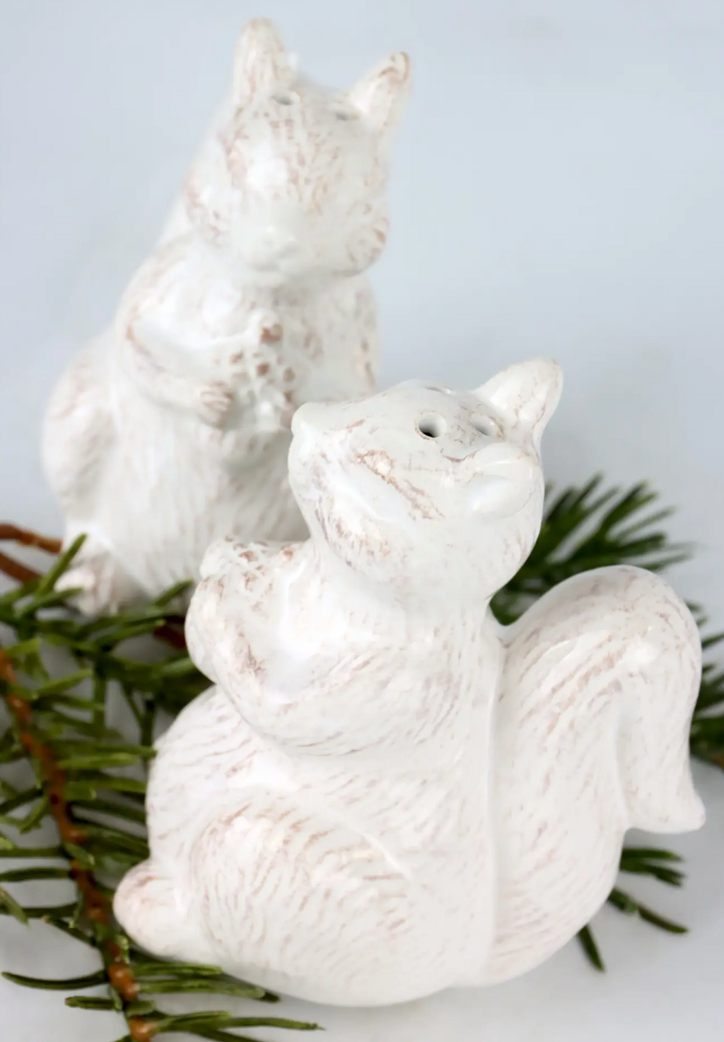 Duo salière et poivrière écureuil en céramique — Hoff Interieur (H 9,5 cm)