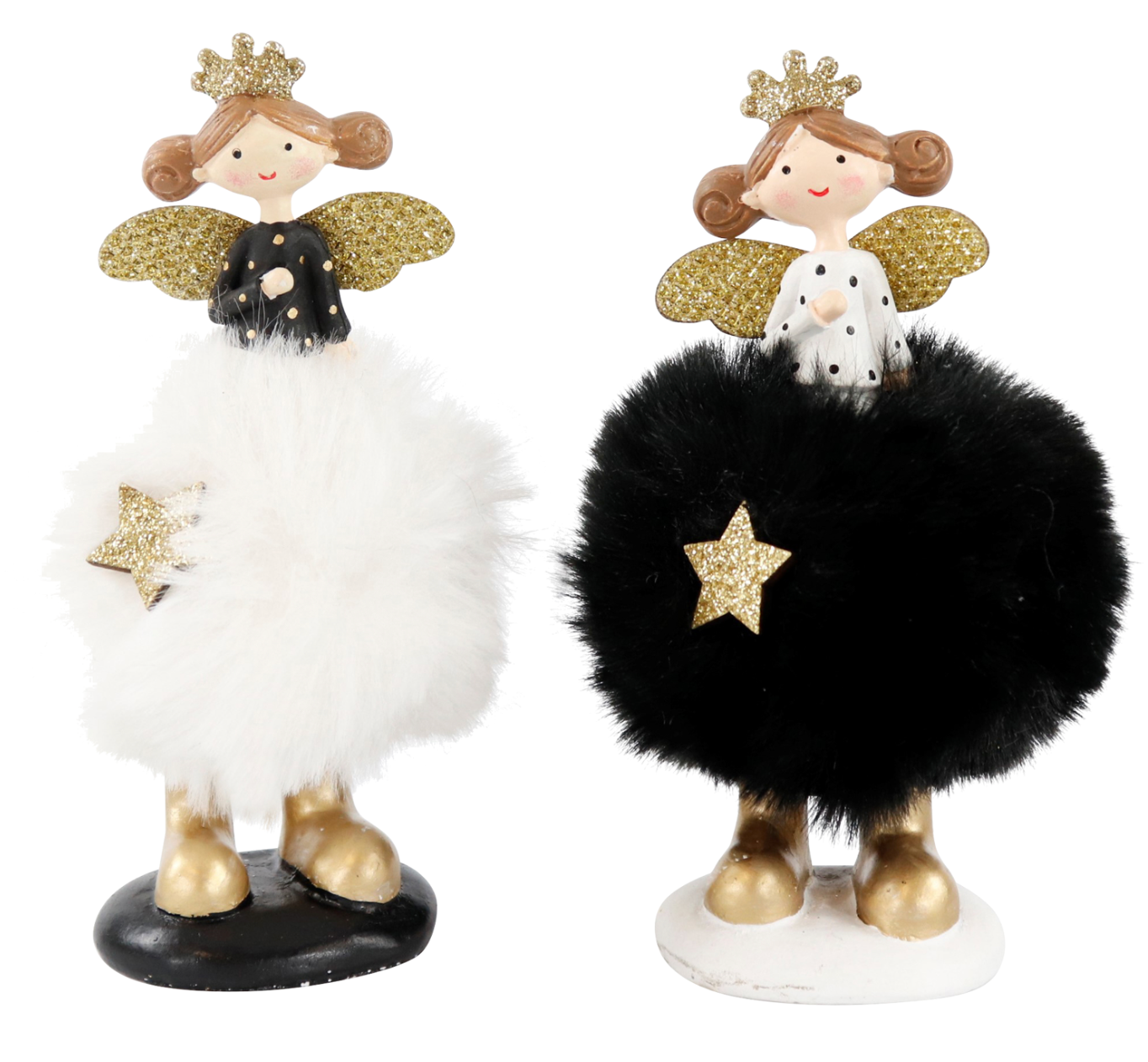 Set de 2 figurine sur socle pompon