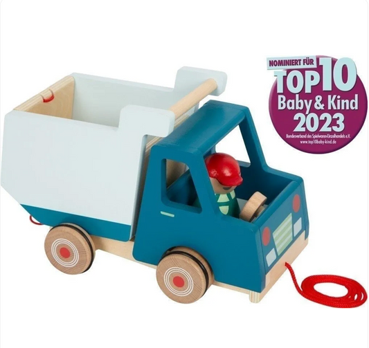 Camion benne à tirer en bois avec chauffeur — Small Foot