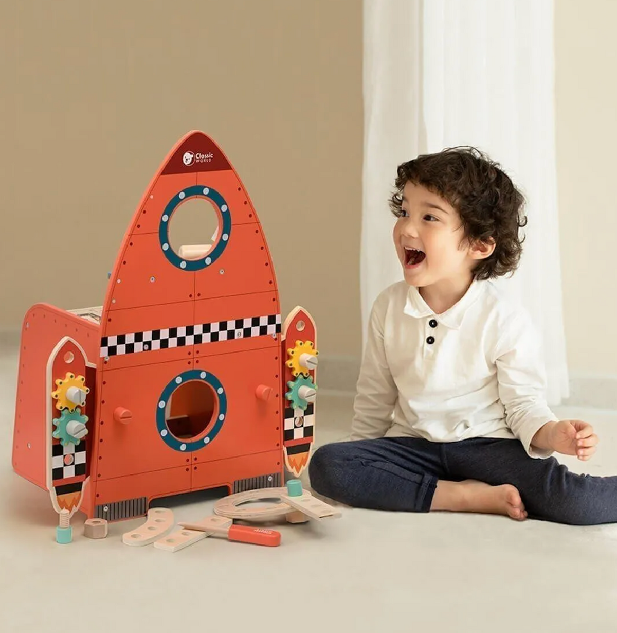 Établi d'activités en bois Fusée — Classic World