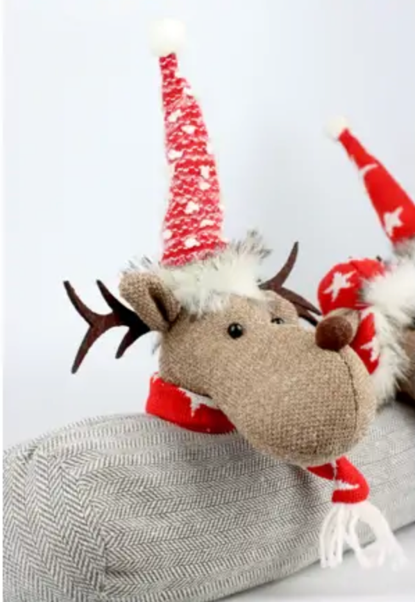 Bas de porte anti-courant d'air rennes de Noël "Funny Moose" 90 cm — Hoff Interieur