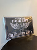 Plaque métallique rétro « Widow Makers Motorcycle Club » (30 × 20 cm)