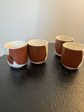 Set de 2 tasses à café en céramique motifs abstraits (H 6,5 cm)