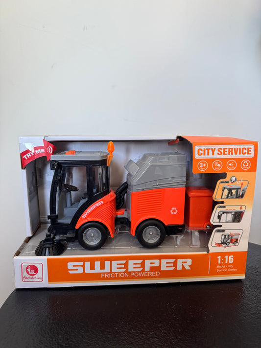 Titre produit Camion balayeuse de rue sonore et lumineux à friction (1:16) — City Service