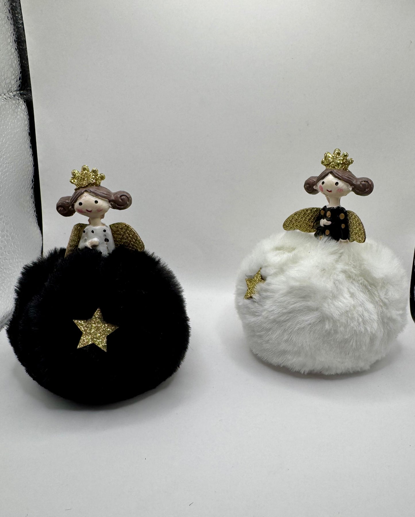 Figurine Fée / Ange de Noël en fausse fourrure et dorures — Hoff Interieur (À l'unité)