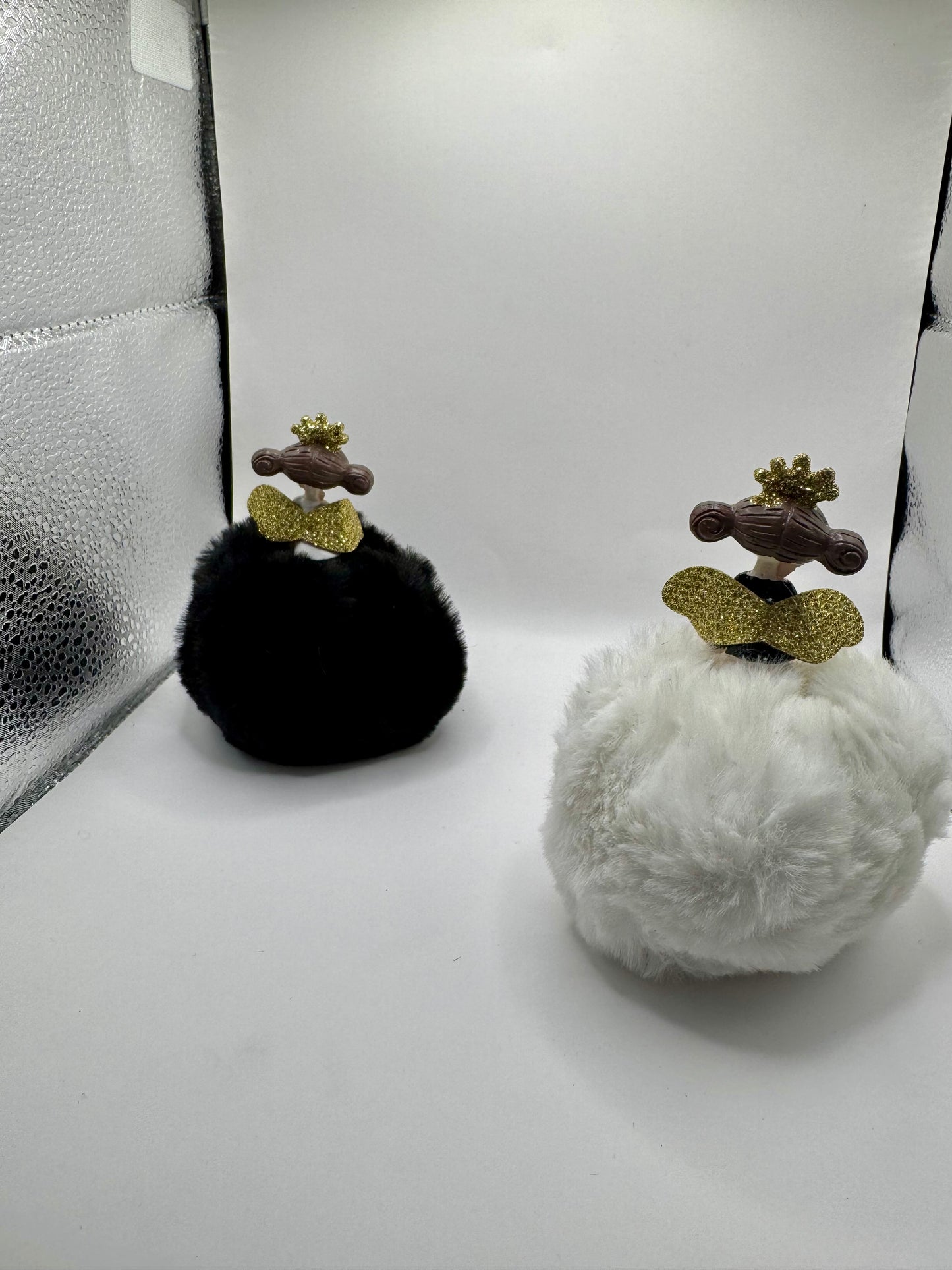 Figurine Fée / Ange de Noël en fausse fourrure et dorures — Hoff Interieur (À l'unité)