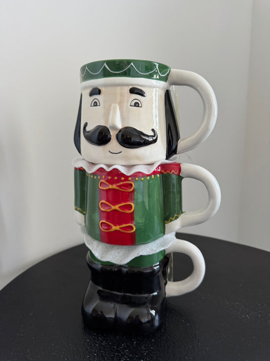 Set de 3 tasses empilables Casse-Noisette en céramique (Vert) — Hoff Interieur