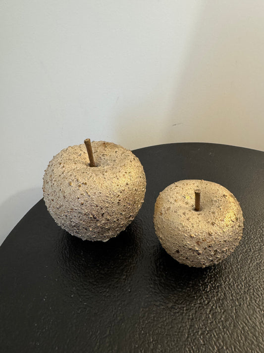 Set de 2 pommes décoratives texturées dorées — Amadeus
