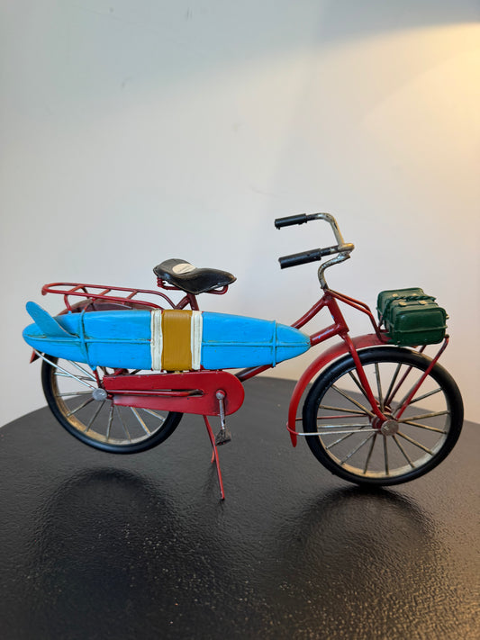 Vélo rétro en métal avec sacoche — Objet de décoration rétro neuf