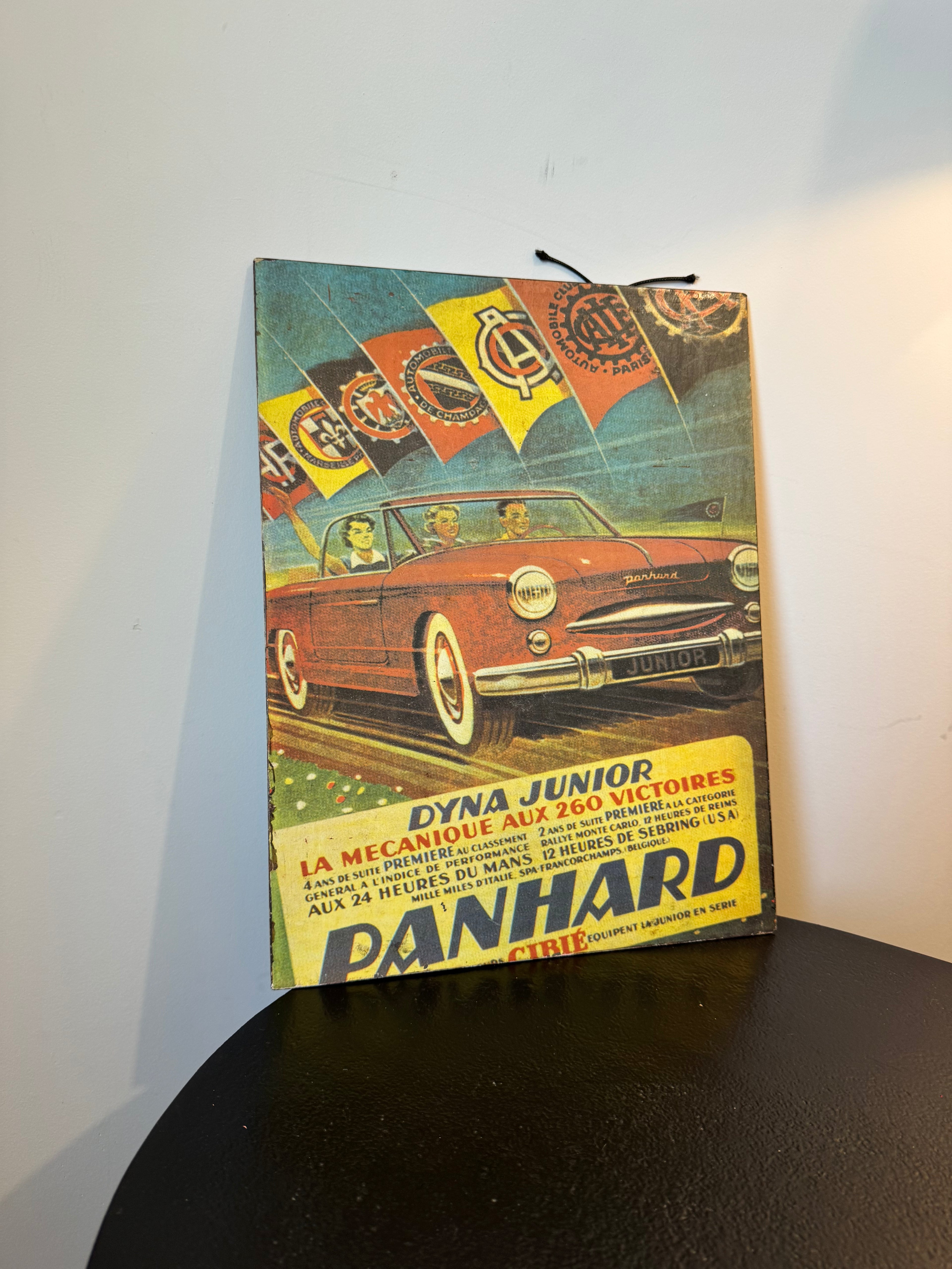 Affiche décorative en métal « Panhard Dyna Junior » — Plaque murale vintage neuve