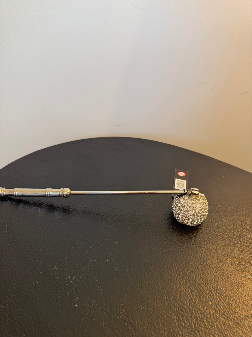 Éteignoir à bougie en métal argenté et strass — J-Line (28 cm)