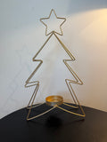 Photophore sapin de Noël filaire doré à paillettes — Amadeus (3 tailles au choix)