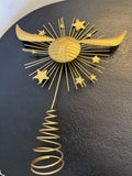 Étoile cimier de sapin dorée Vif d'Or & rayons stellaires en métal — Décoration de Noël (H 31 cm)