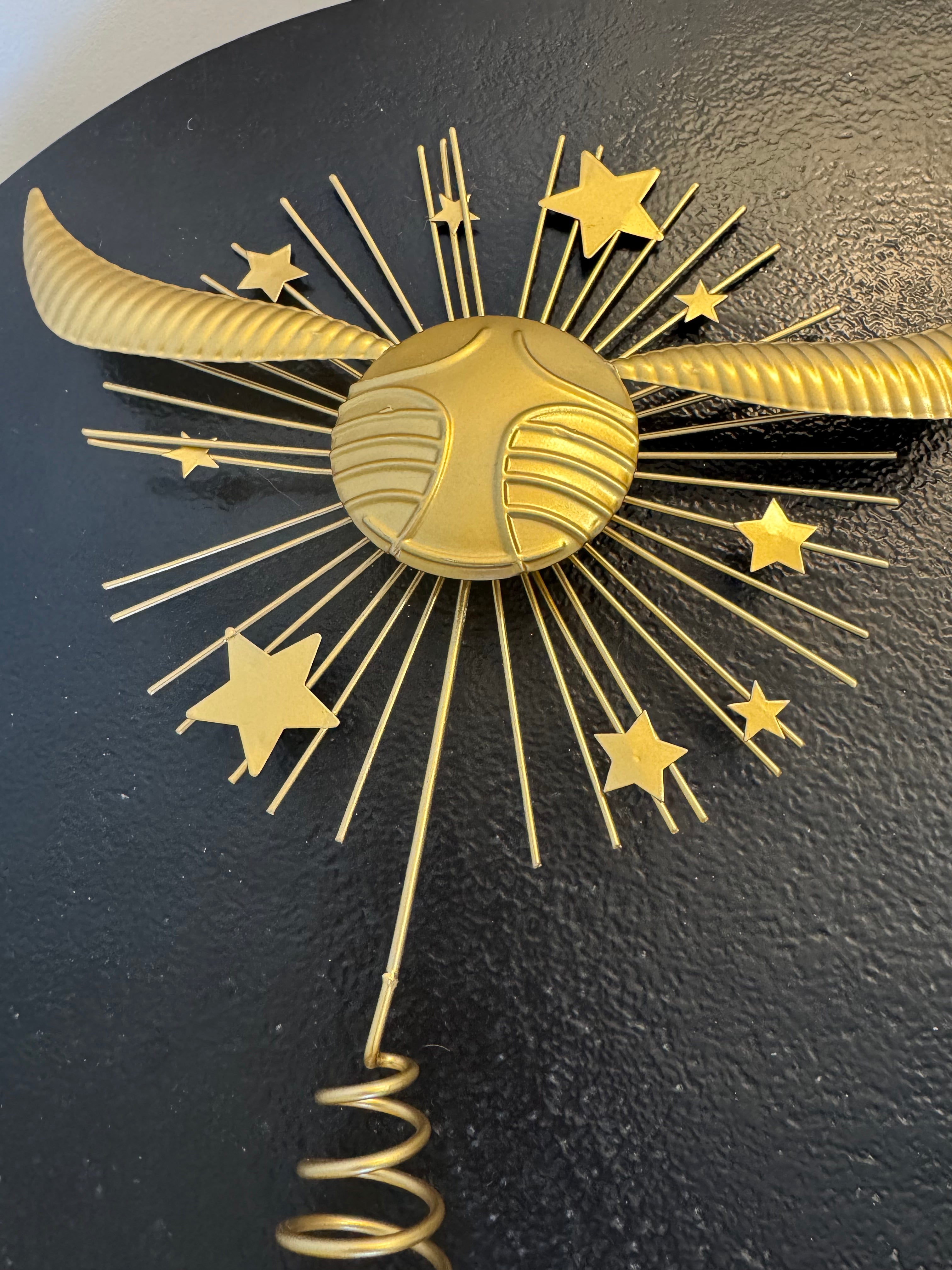 Étoile cimier de sapin dorée Vif d'Or & rayons stellaires en métal — Décoration de Noël (H 31 cm)