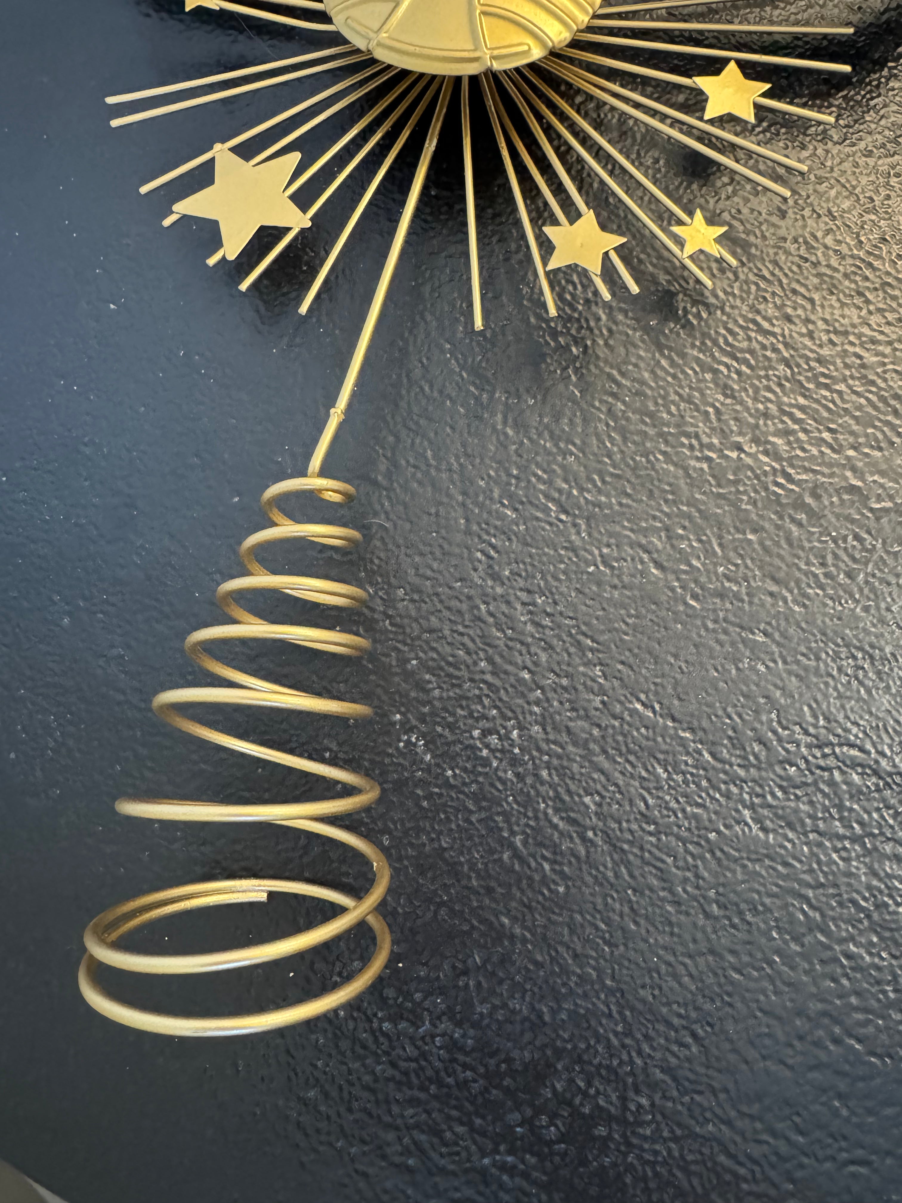 Étoile cimier de sapin dorée Vif d'Or & rayons stellaires en métal — Décoration de Noël (H 31 cm)