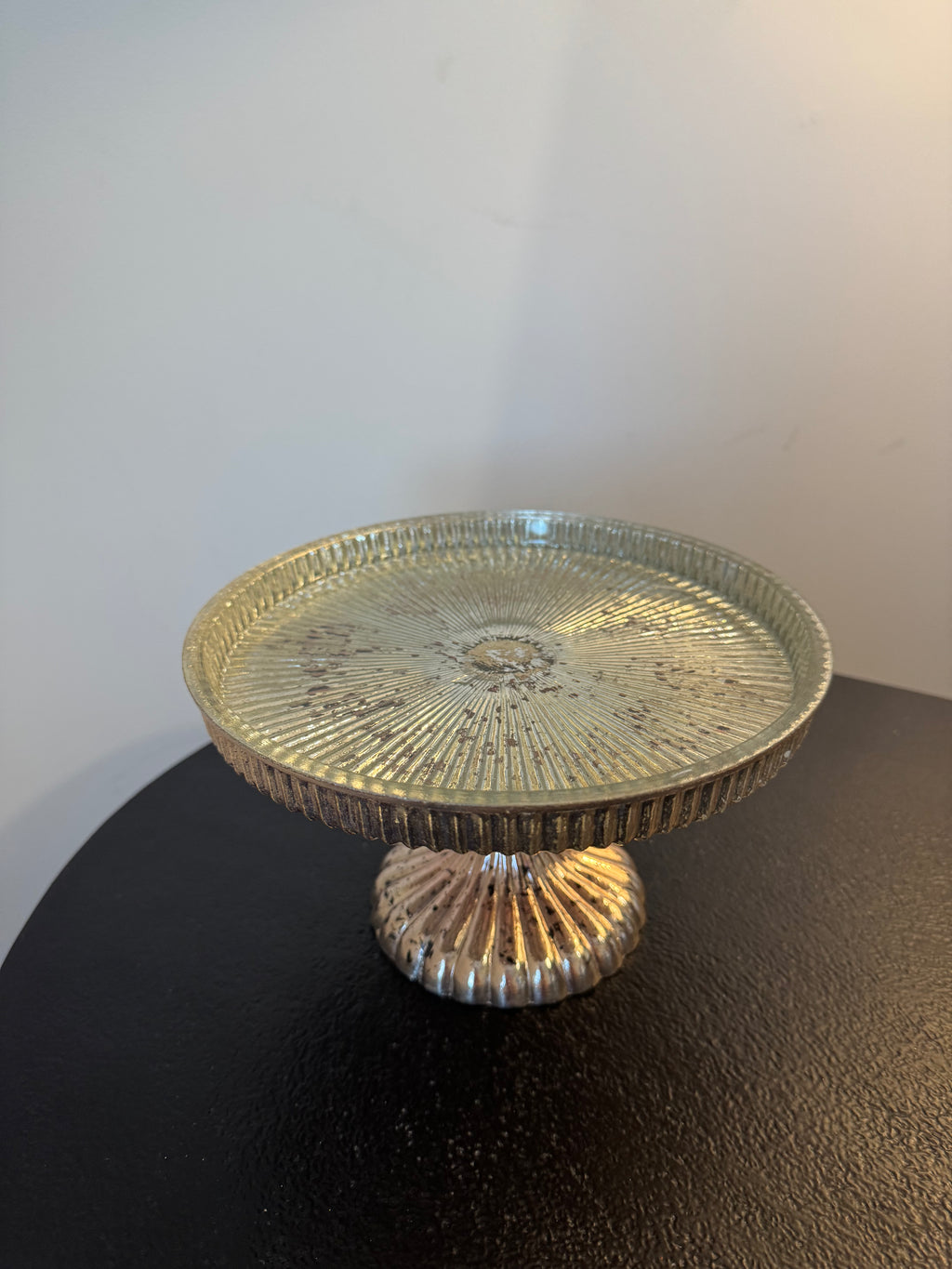 Coupe sur pied Biarritz en verre mercurisé — Style vintage (2 tailles au choix)