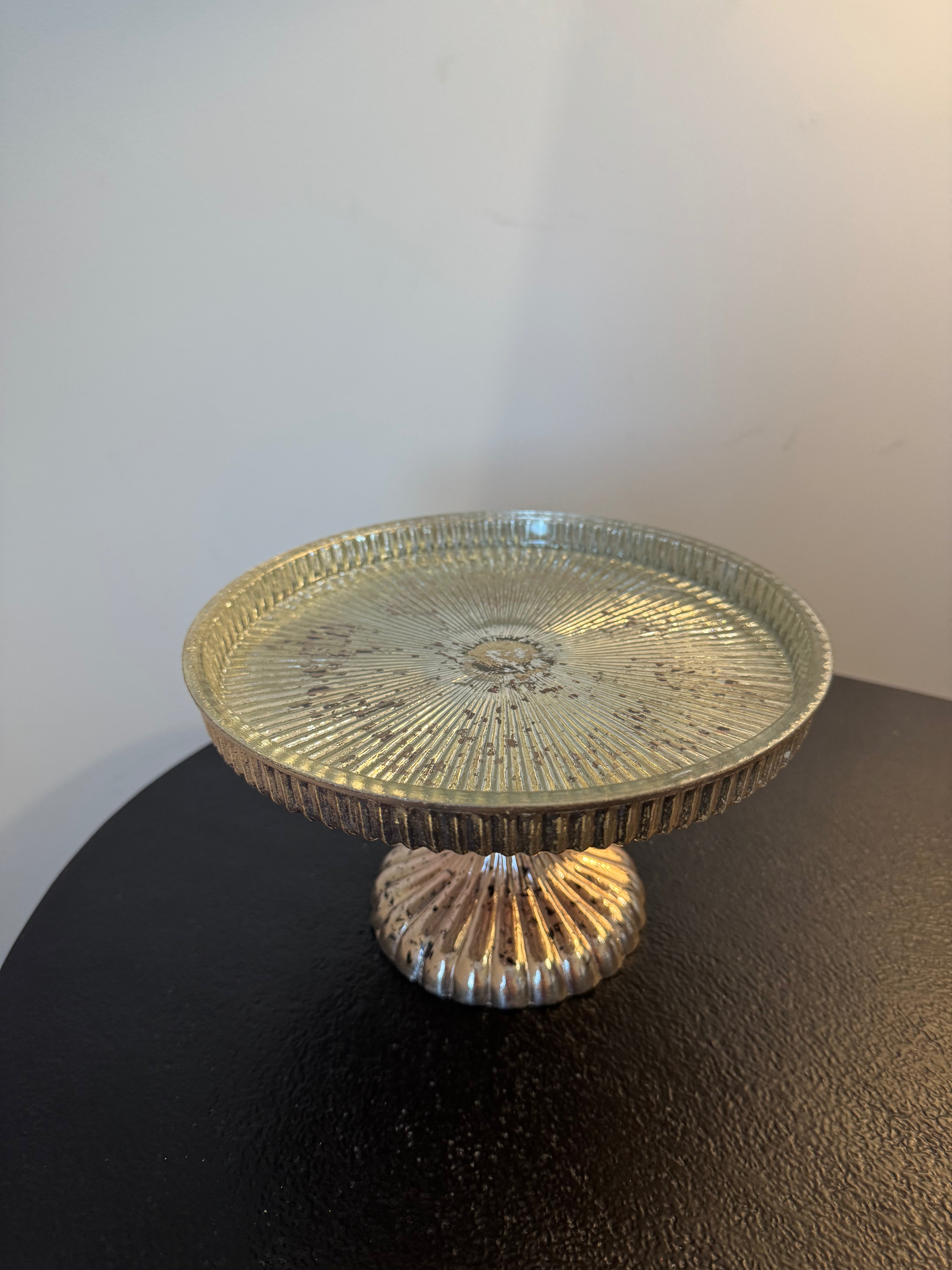 Coupe sur pied Biarritz en verre mercurisé — Style vintage (2 tailles au choix)