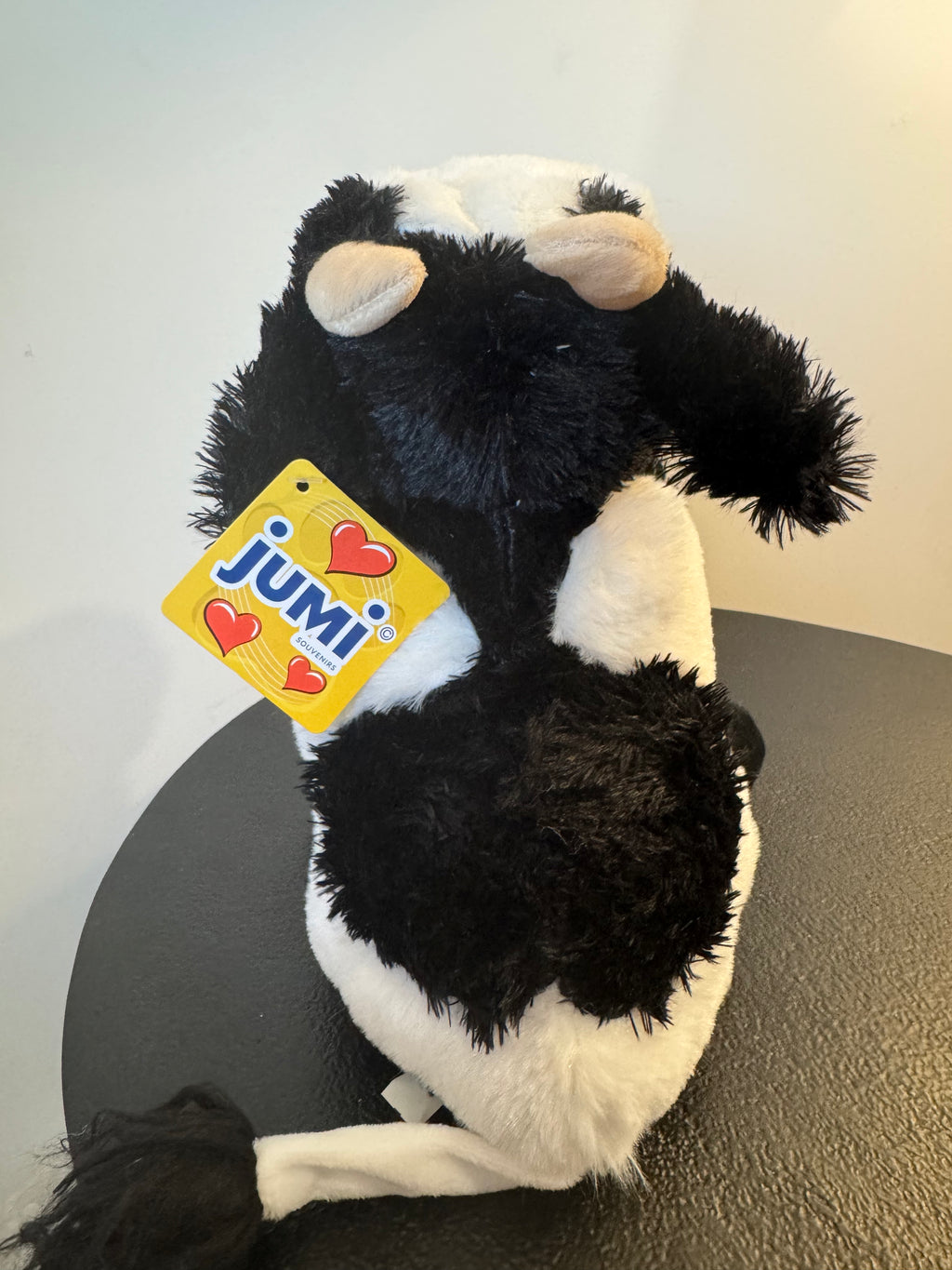 Peluche vache noire et blanche — Jumi (23 cm)