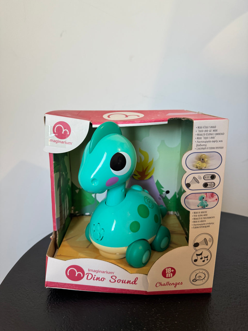 Dinosaure interactif lumineux et sonore — Bleu ou Vert
